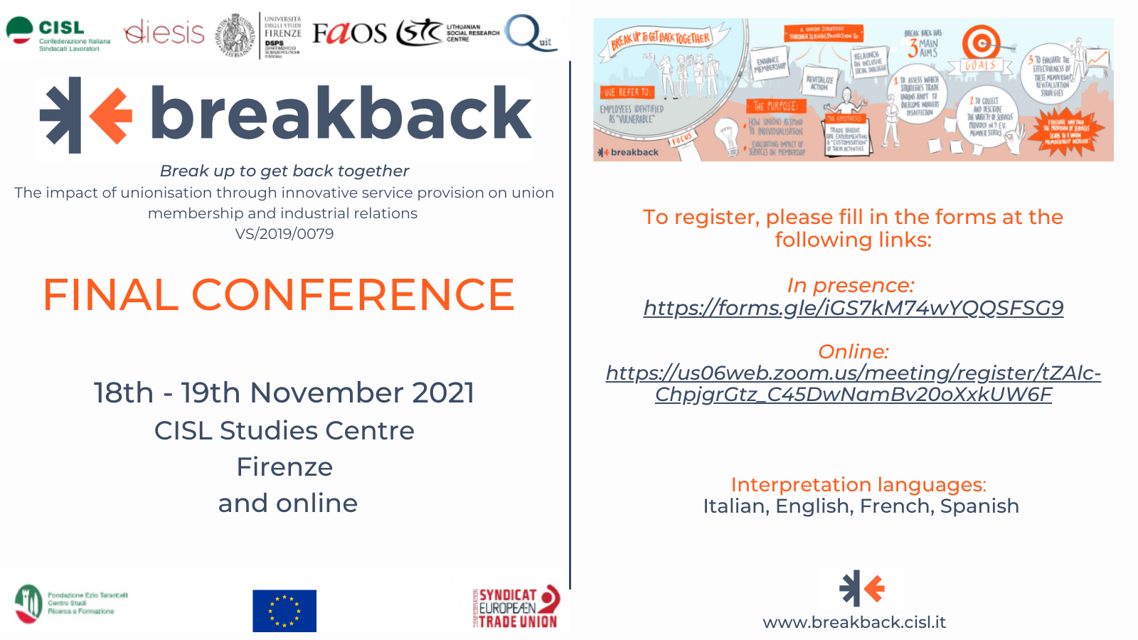 BreakBack Final Conference Agenda
